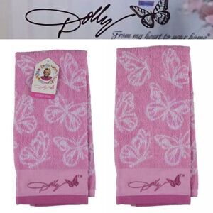 Dolly Parton Butterfly Print Kitchen Towel- Pink